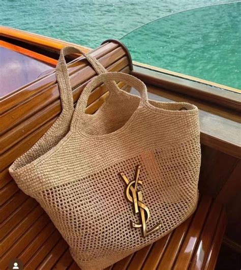 ysl raffia leare tote bag|ysl kate raffia bag.